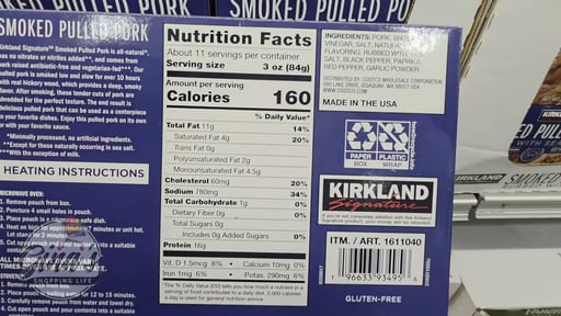 Kirkland Signature Smoked Pulled Pork 2 lbs