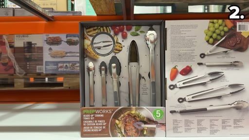 PrepWorks Heads-Up Cooking Tongs 5-Piece Set