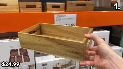 Seville Classics 5-Piece Acacia Storage Bin Set