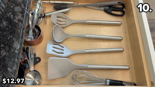 6-Piece Silicone Cooking Utensil Set with Stainless Steel Handles
