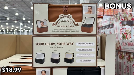 Lighted Train Case Black or Green with LED Mirror