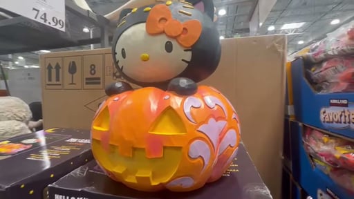 Hello Kitty 15" Jack-O-Lantern Glow in the Dark Figurine by Jim Shore