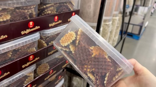 Wafflemeister Belgian Chocolate Mini Waffle Bites 24.7 Ounce Container