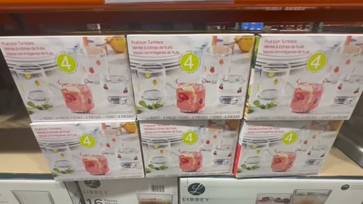 Pandex 14oz Fruit Icon Glass 4-Pack
