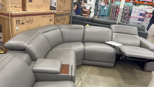Aiden & Ivy Karson Leather Power Reclining Sectional