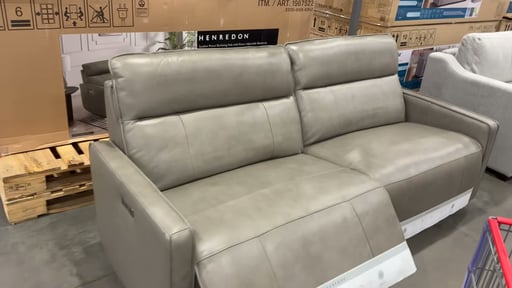 Henredon Keira Leather Power Sofa with Power Headrests