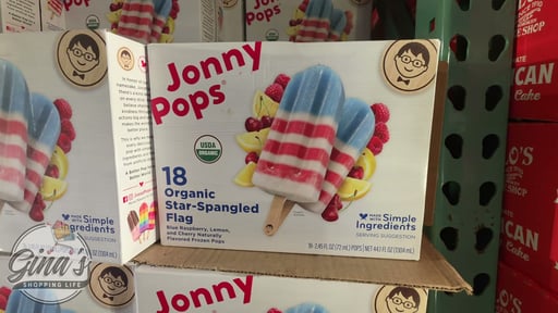 JonnyPops Organic Star-Spangled Flag Pops, 18-Count (2.4 oz each)
