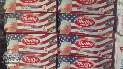 Thrifty Sherbet Red, White & Blue — Cherry, Lemon & Blue Raspberry (2-Pack, 48 oz Each)