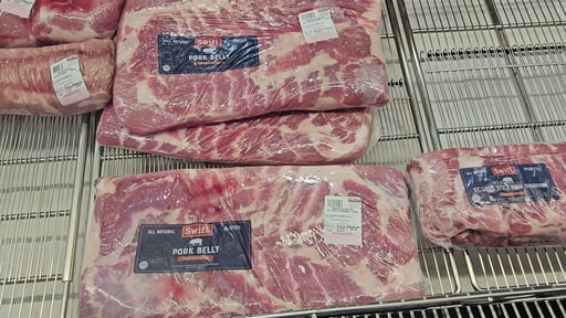 Swift Pork Belly Vacuum Packaged per lb