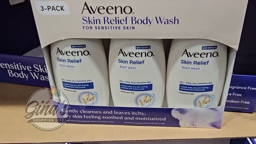 Aveeno Skin Relief Body Wash, 18 fl oz, 3-Pack