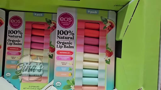 eos Natural USDA Organic Lip Balm, 9 Sticks Assorted Flavors
