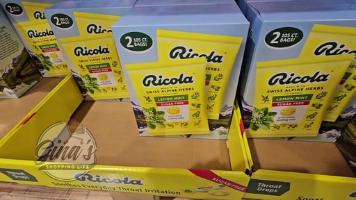 Ricola Sugar Free Lemon Mint Drops, 2 x 105 Count