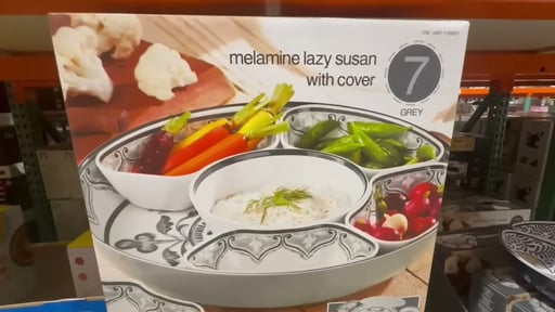 Melamine 15" 7-Piece Lazy Susan with Lid