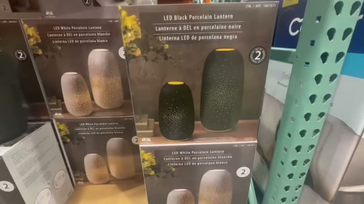 Evergreen LED Porcelain Lanterns, Set of 2