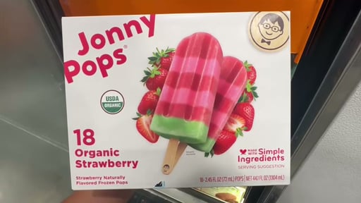 JonnyPops Organic Strawberry Bar 18-Count