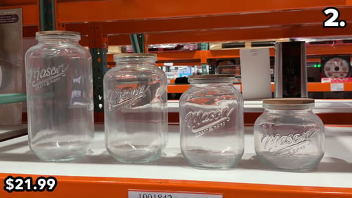 Mason Glass Jars with Acacia Wood Lids, Set of 4