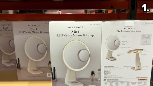 Allspace 2-in-1 LED Mirror and Tabletop Lamp