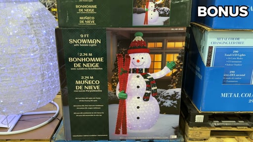 9' Pop-Up LED Snowman with Skis and Twinkle Lights