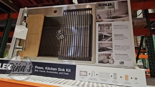 Kohler Provo 33" Dual Mount Single-Bowl Workstation Kitchen Sink Kit