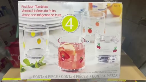 Pandex 14oz Fruit Icon Glass 4-Pack