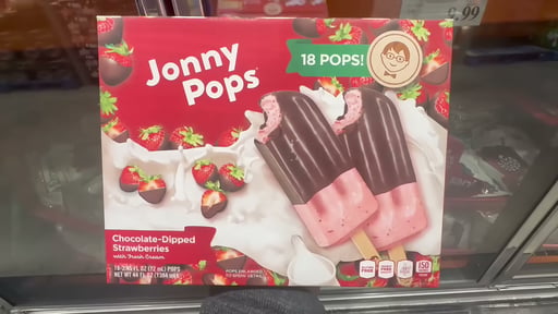 JonnyPops Chocolate-Dipped Strawberry Pops with Fresh Cream, 18 Count, 2.44 FL OZ Each (1.37 QT)
