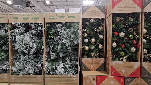 9' Decorated Garland with Pre-Lit Micro LED Lights