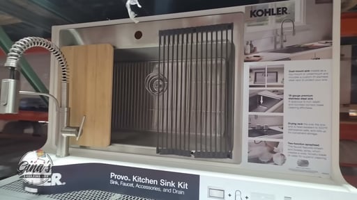 Kohler Provo 33" Dual Mount Single-Bowl Workstation Kitchen Sink Kit
