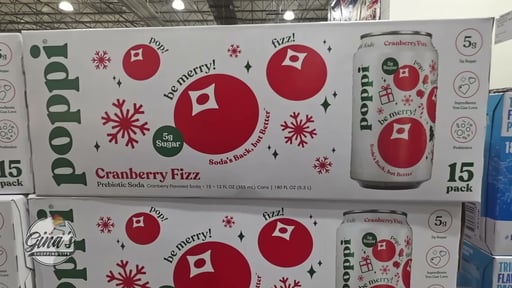 Poppi Cranberry Fizz Prebiotic Soda 15-Pack