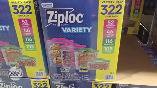 Ziploc Variety Pack 322 CT
