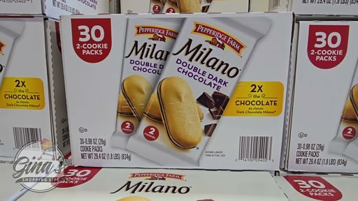 Pepperidge Farm Milano Double Dark Chocolate Cookies, 30 Pack, 0.98 oz Each