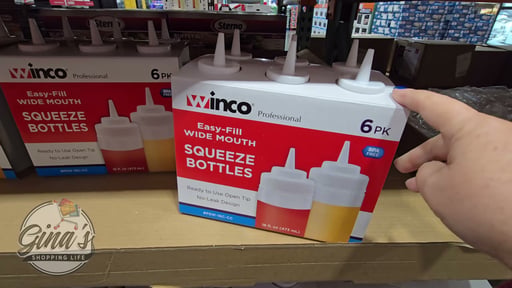 Winco Wide Mouth Squeeze Bottles, 16 oz, 6-Count