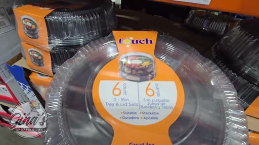 Caterline Casuals 16" Plastic Tray with Lid, Black, 3 ct