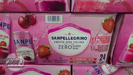 Sanpellegrino Zero Strawberry Crema & Cherry Sorbetto Sparkling Soda, 24 x 11.15 oz