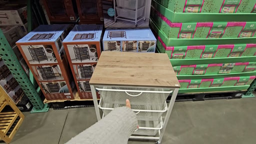 Edifice Mesh Rolling Cart, 3 Tiered Baskets