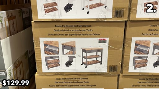 Seville Acacia Kitchen Cart with Acacia Shelves