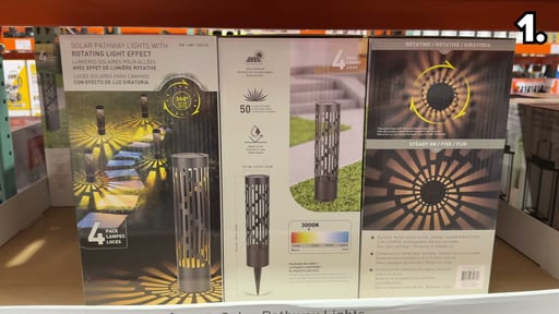 Test Rite Solar Bollard Rotating Pathway Light 4-Pack