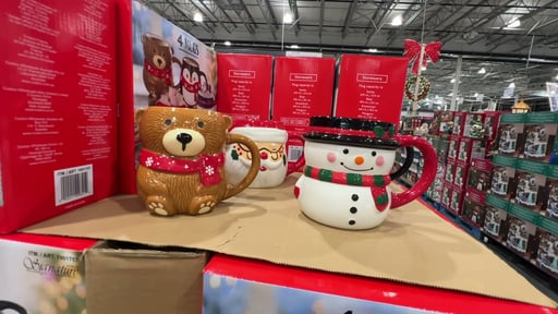 Signature Housewares Christmas Mugs, 4-Pack