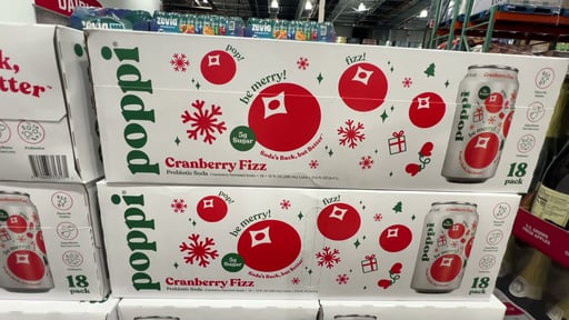Poppi Cranberry Fizz Prebiotic Soda, 18 x 12 fl oz Cans