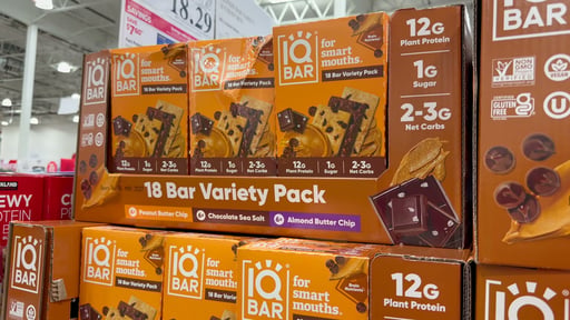 IQBAR Plant Protein Bar Variety 18 Count Box