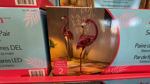 Evergreen Solar LED Metal Flamingo Statue Pair
