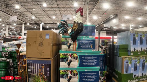 35" FARMHOUSE ROOSTER METAL STATUE