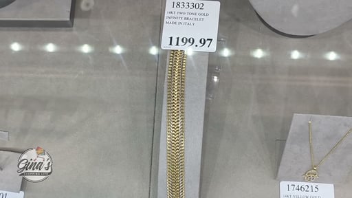 14KT Two-Tone Gold Infinity Bracelet Made in Italy