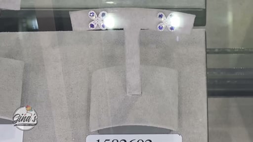 14KT White Gold VS2 I Diamond and Blue Sapphire Earrings
