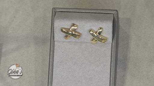 14kt Yellow Gold X Stud Earrings Made in Italy