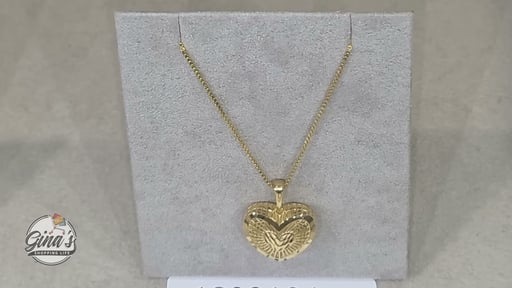 14KT Yellow Gold Heart Pendant 18" Made in Italy