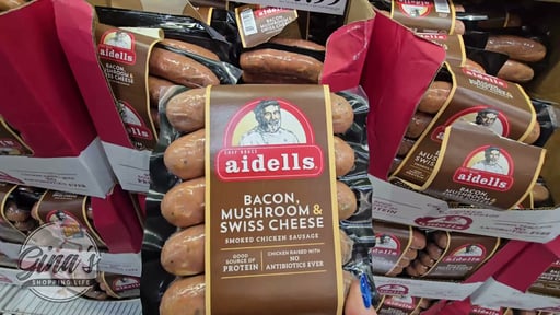 Aidells Bacon, Mushroom & Swiss Cheese Smoked Chicken Sausage 48 oz (3 lbs)