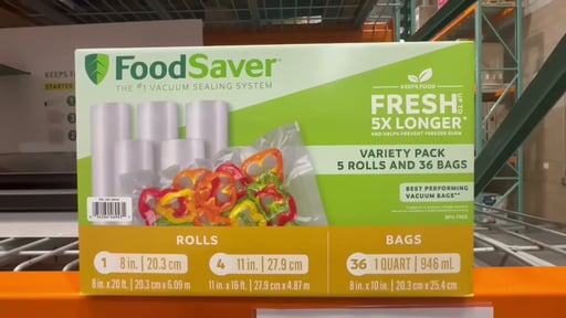 FoodSaver Variety Pack Rolls and Bags, 5 Rolls and 36 Bags