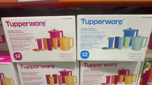 Tupperware Heritage 2-Pitchers & 4-Tumblers with Lids