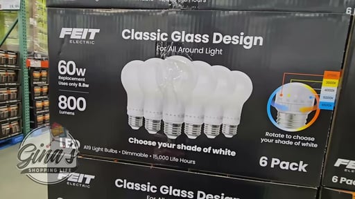 Feit Electric 60W 5-CCT Omni Glass LED Light Bulb 6 Pack