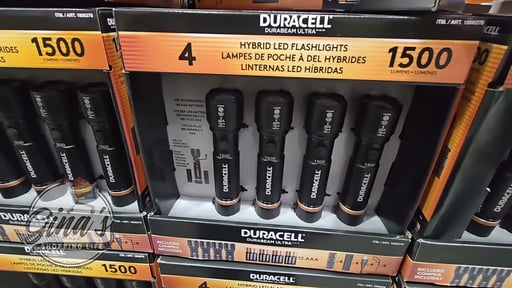 Duracell 1,500 Lumen Flashlight 4-Pack Hybrid Power